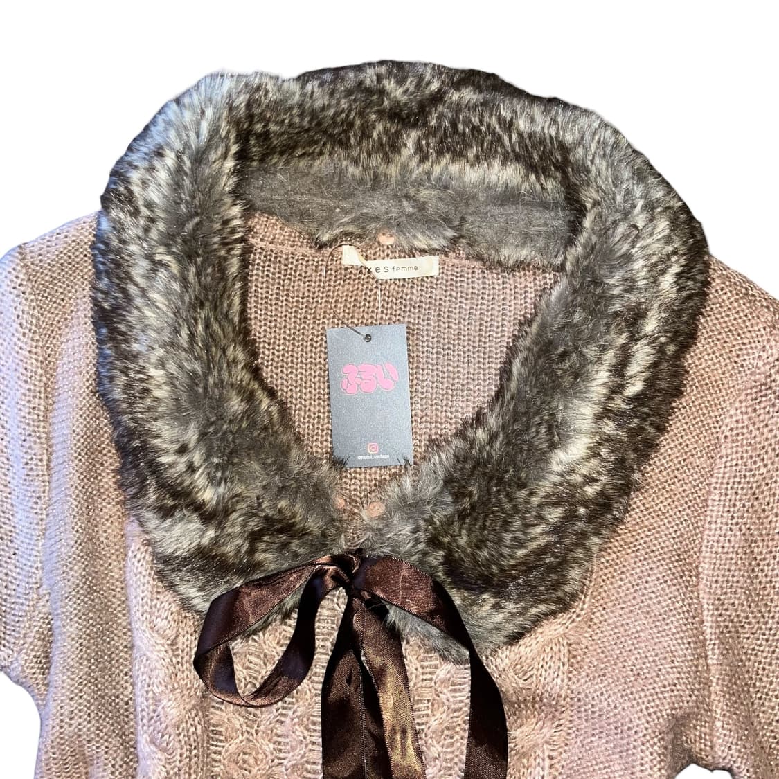 axes femme 액시즈팜 퍼 꽈배기니트 모리히피갸루y2k 상품이미지2