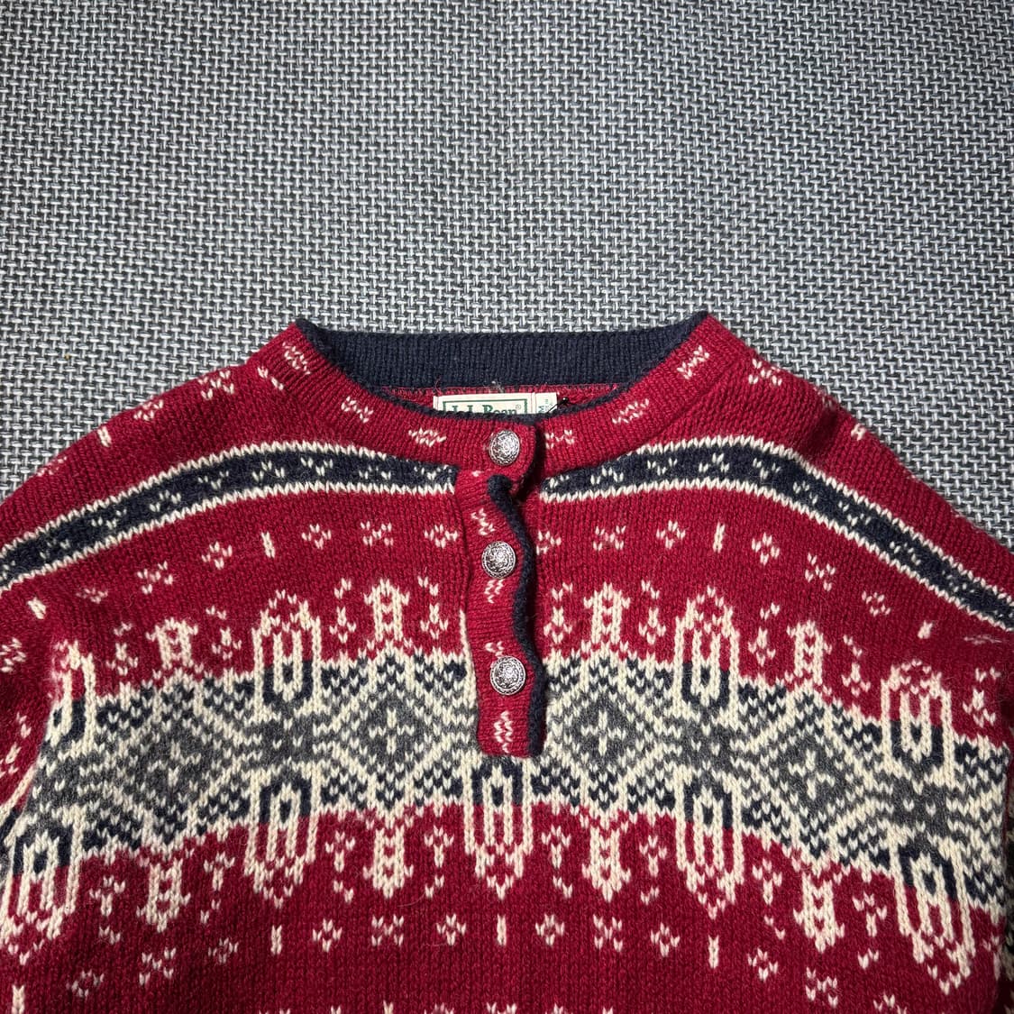 90s 엘엘빈 노르딕 스웨터 레드 ( M/OLD-8323 ) 상품이미지2