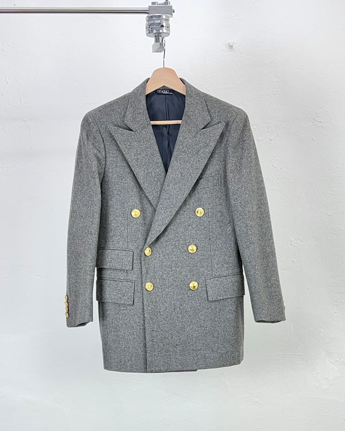 폴로 랄프로렌 모스 그레이 울 금장 더블 브레스티드 블레이저 자켓 상품이미지1