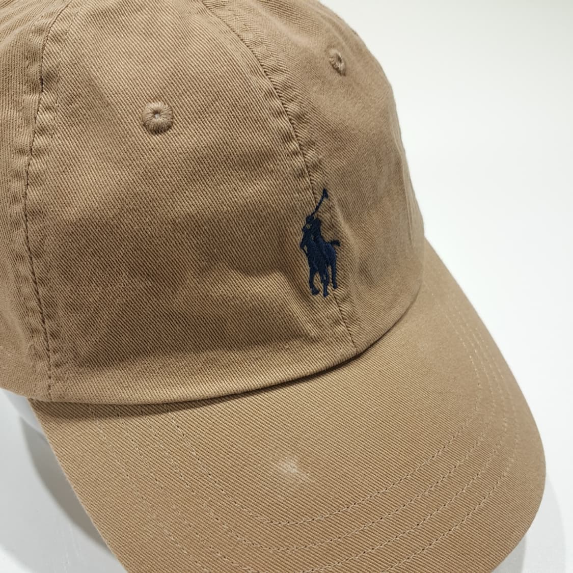 CL489 폴로 다크네이비 자수 베이지 볼캡 모자 상품이미지1
