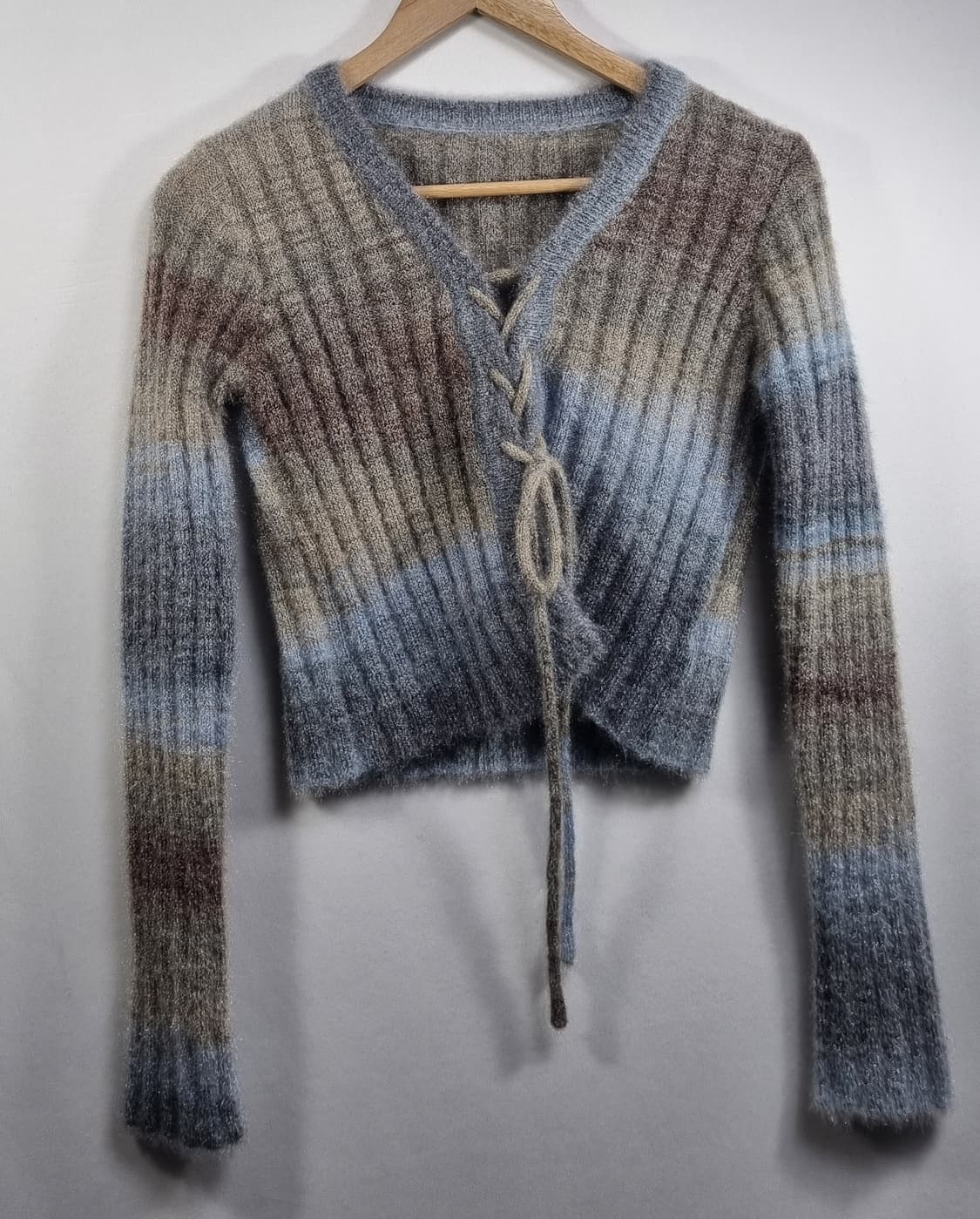 XS (44) 크롭 니트 가디건 파스텔톤 상품이미지1