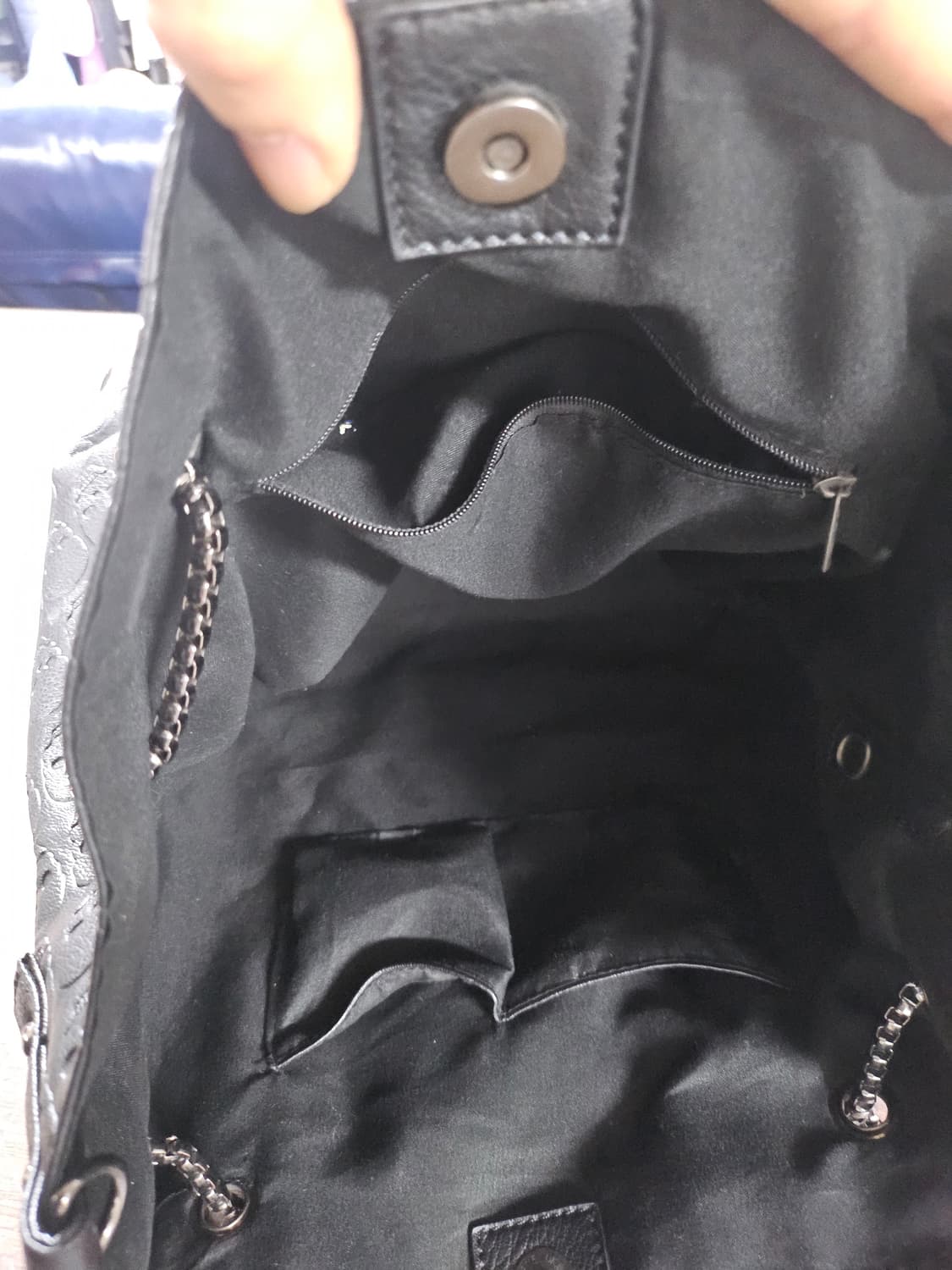 빈티지 가죽 펑크 고딕 고스 스컬 해골 체인 큐빅 숄더백 상품이미지5