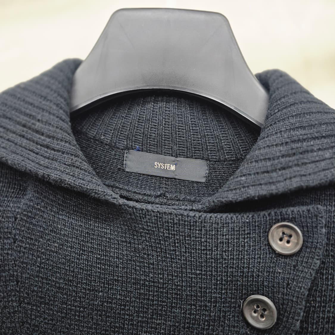 시스템 블랙 울 니트 가디건 상품이미지2