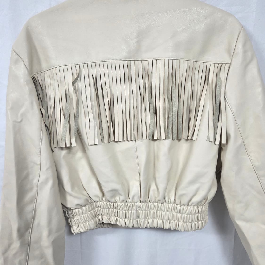 딘트(DINT) 크롭 프린지 가죽 자켓 상품이미지4