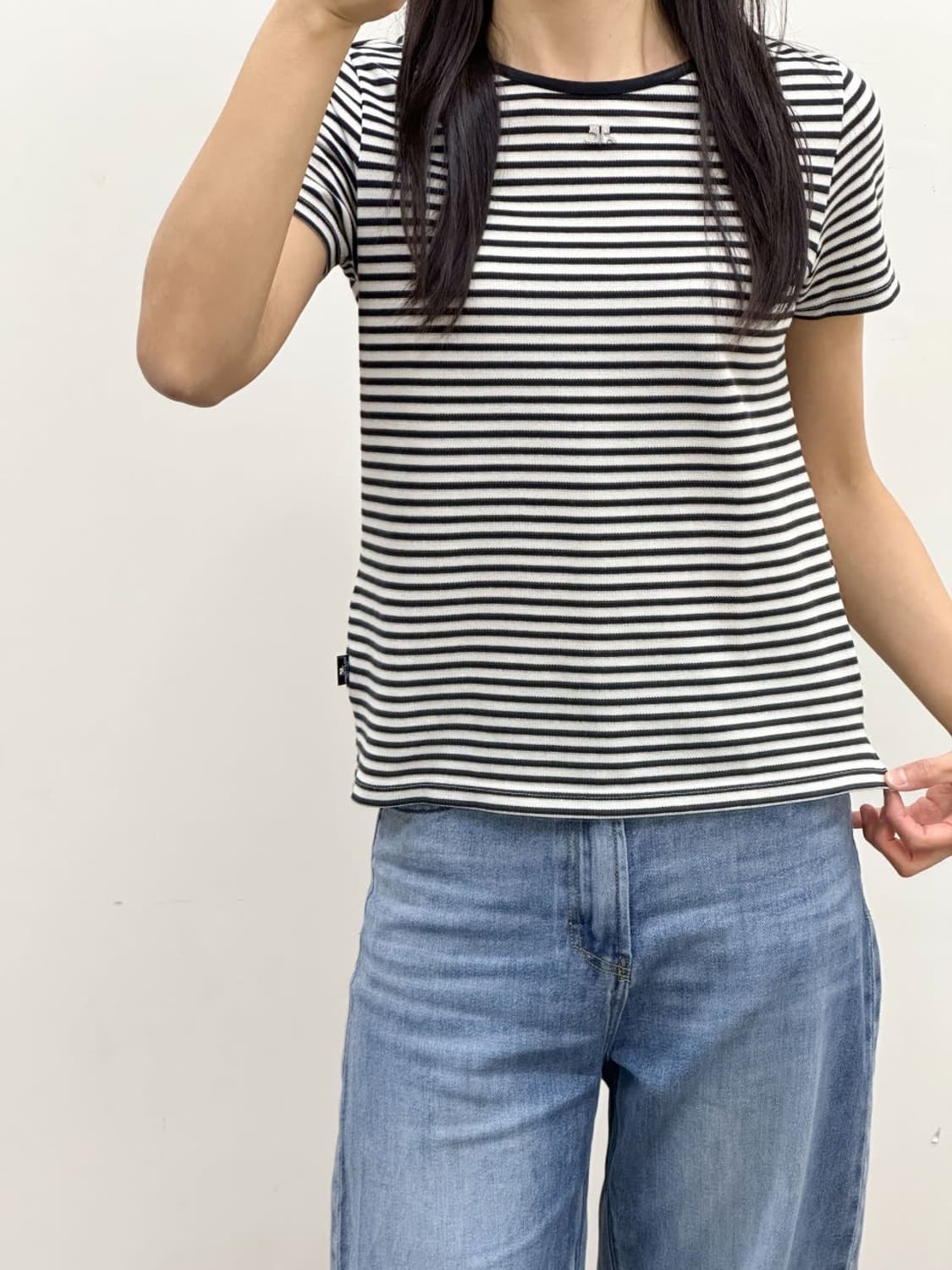 courreges / 꾸레쥬 블랙 스트라이프 반팔 티셔츠  상품이미지9