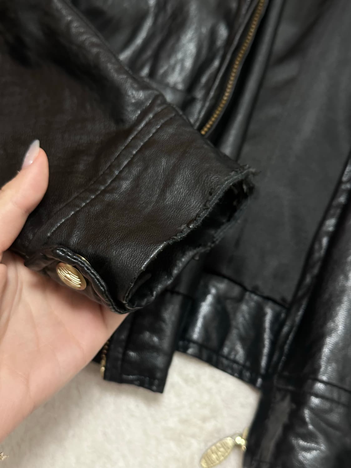 미스치프 레더자켓 블랙 상품이미지4