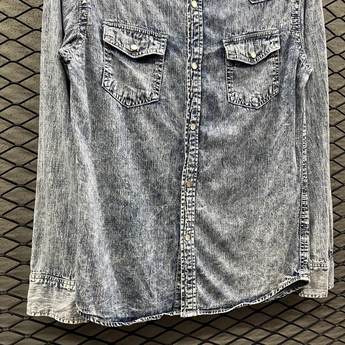 JPN VINTAGE 청자켓 투포켓 워싱 디테일 올드데님 트러커 자켓 상품이미지5