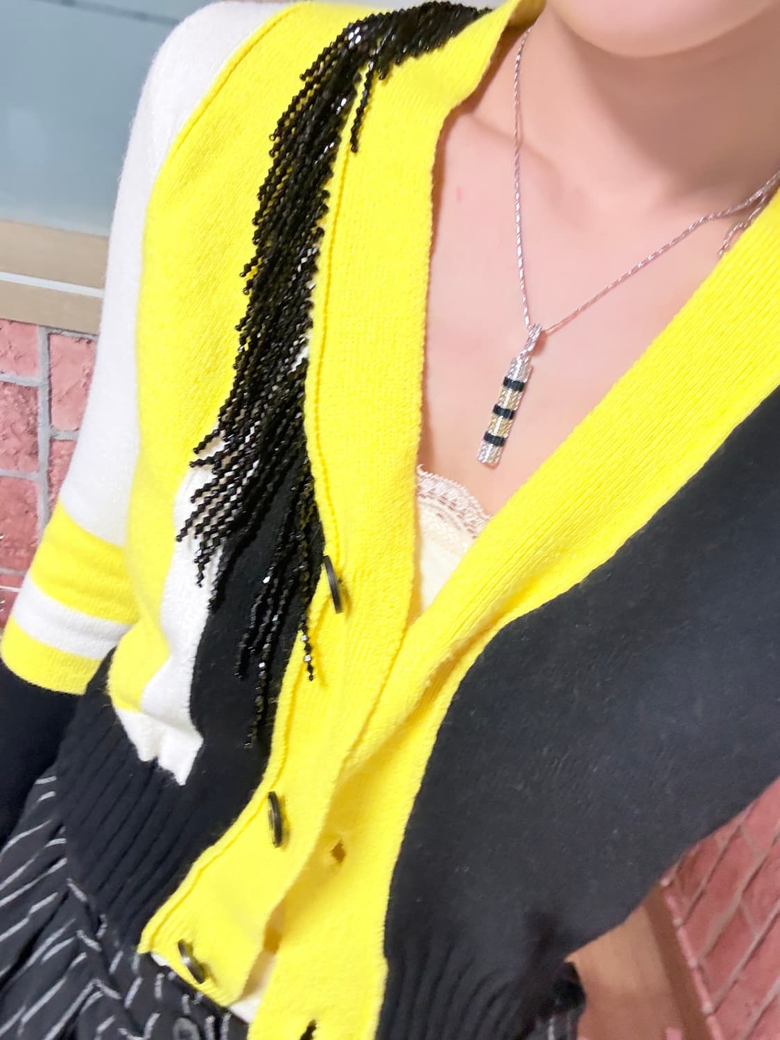     [FENDI] 펜디 비즈 디테일 컬러블록 가디건 상품이미지2