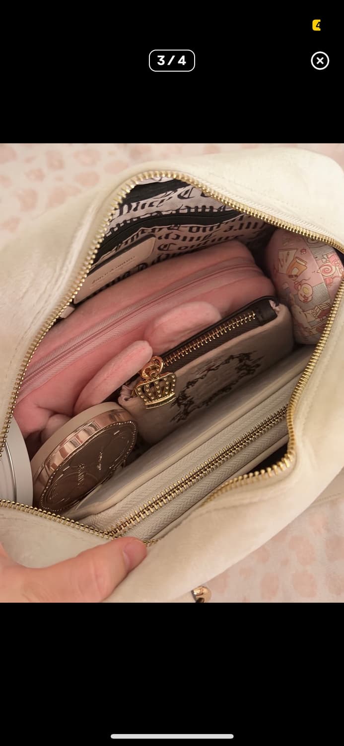 쥬시꾸뛰르 시로갸루 화이트 벨벳 크로스백 y2k 상품이미지3