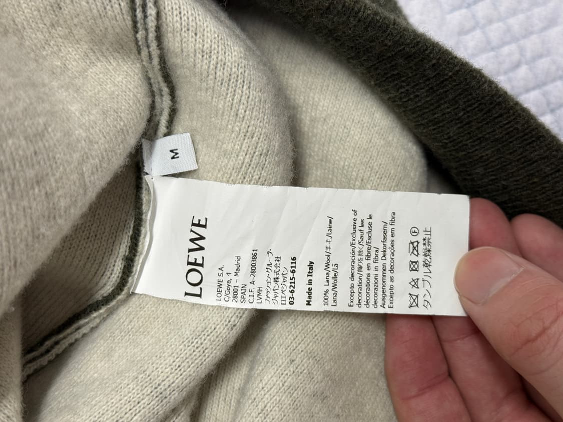 로에베 아나그램 울 후드 니트 카키 상품이미지7