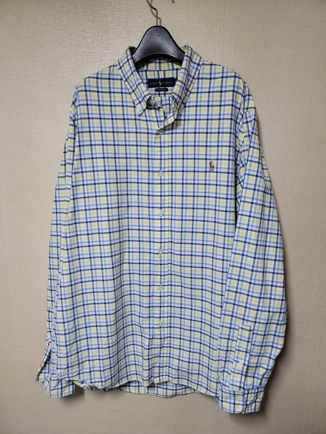 빅사이즈(110) 폴로 멀티컬러 옥스포드 체크셔츠  상품이미지1