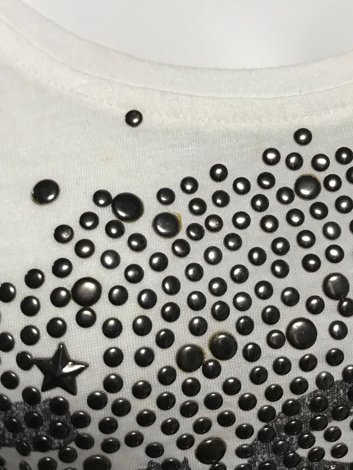 빈티지 갸루 펑크 레오파드 스터드 코르셋 셔링 반소매 탑 상품이미지8