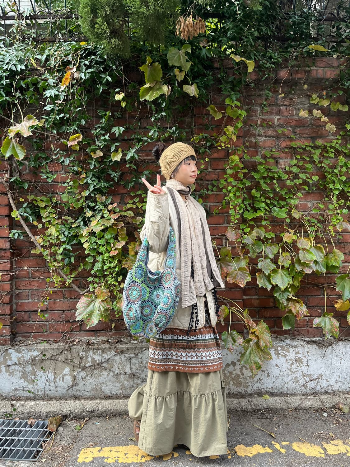 일본 히피무드 크로셰 핸드백 상품이미지5