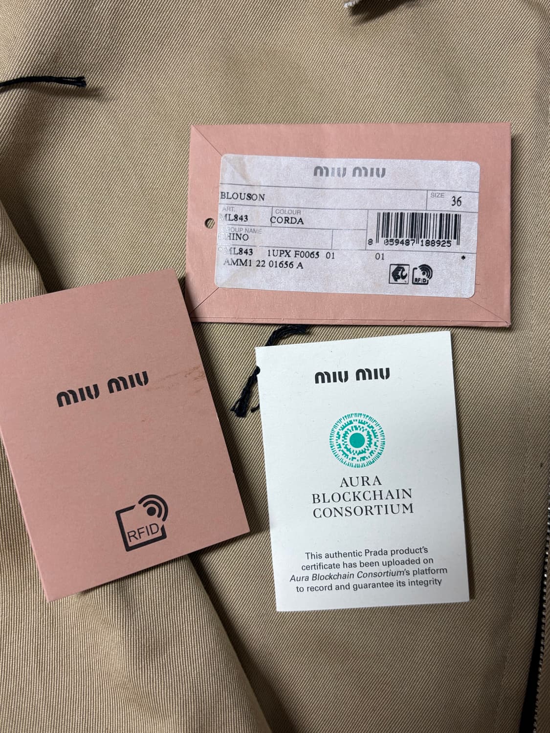 [36] 미우미우 치노 블루종 자켓 상품이미지4