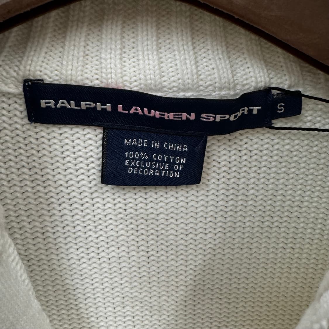 폴로 랄프로렌 하이넥 집업 핑크 포니 로고 포인트 화이트 상품이미지7