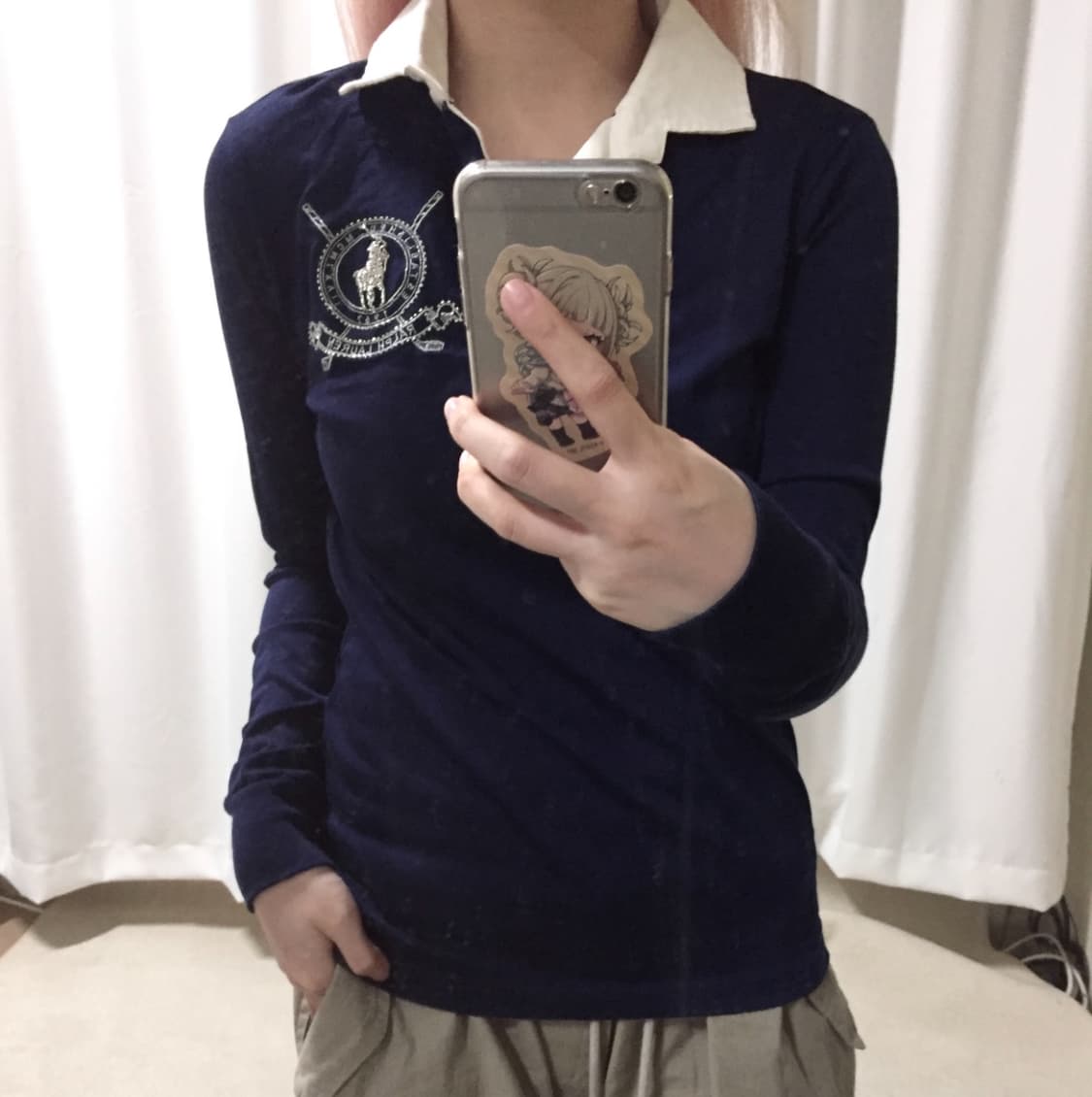 폴로 랄프로렌 골프 네이비 비즈 포니 카라 긴팔 티 롱슬리브 상품이미지1