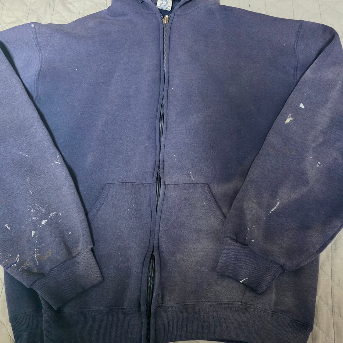 [M] 90s 러셀 애슬레틱 후드집업 네이비 ver. 트래쉬드, 페이드 상품이미지2