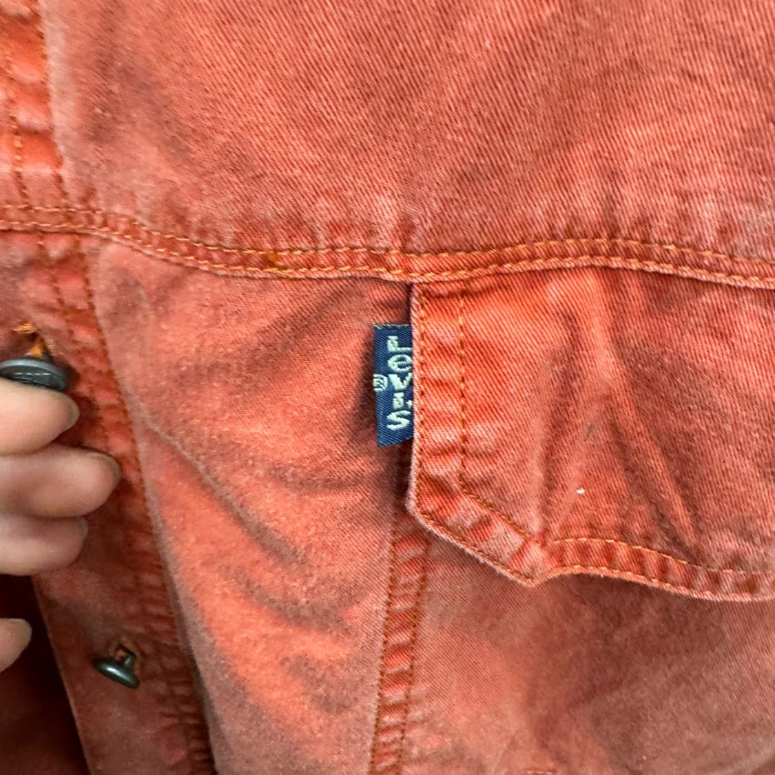 리바이스 긴팔 셔츠 블랙 택 투포켓 디테일 루즈핏 오렌지 상품이미지6