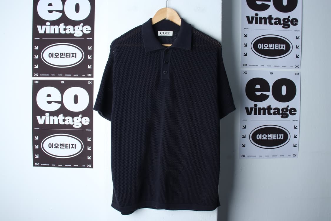 (M-XL) 쿠어 반팔 카라 티셔츠 인기브랜드 니트 네이비-H32068 상품이미지2