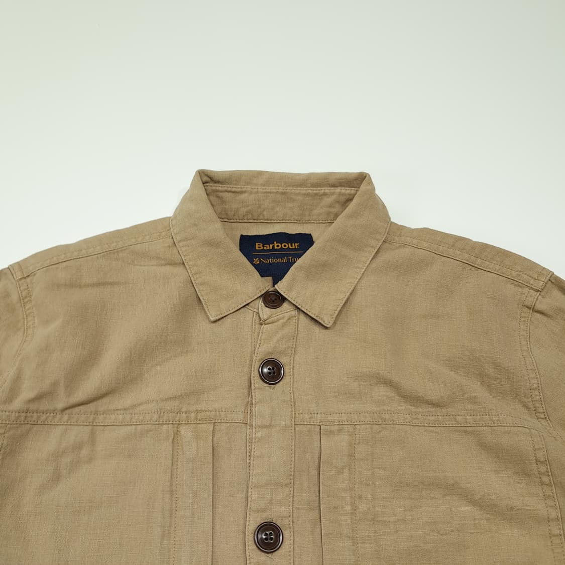 CK057 L 바버 린넨코튼 플리츠포켓 샌드브라운 셔츠 남방 상품이미지2