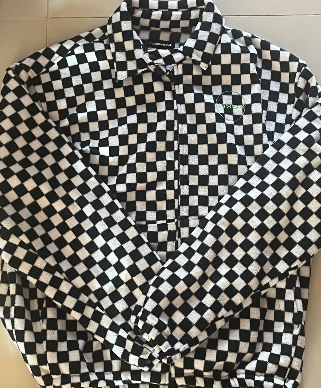 디스이즈네버댓 체커보드 체크 후리스 자켓 M 씨잼 양홍원 상품이미지2