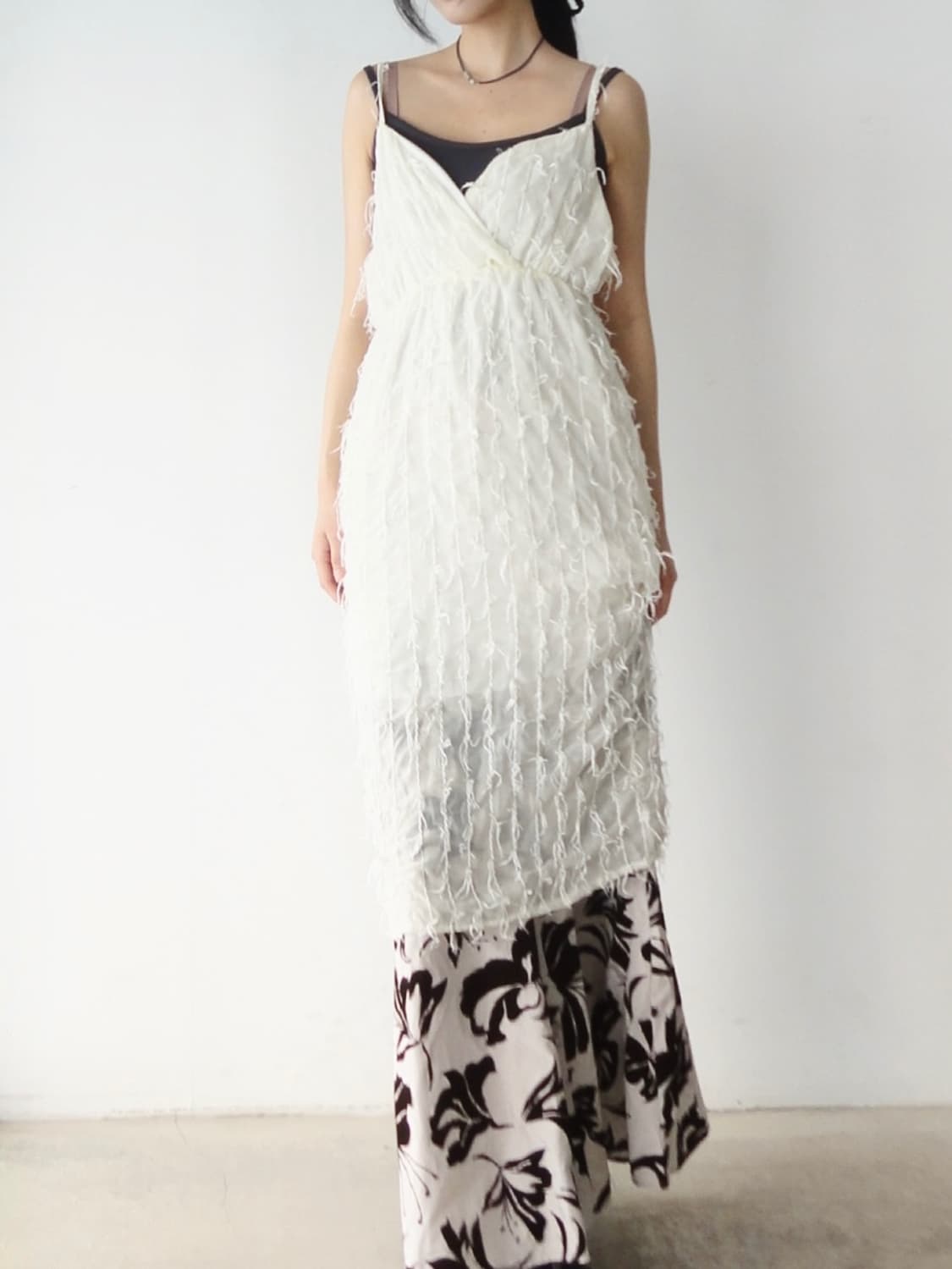 Tassel layered sleeveless ops / ivory 상품이미지6