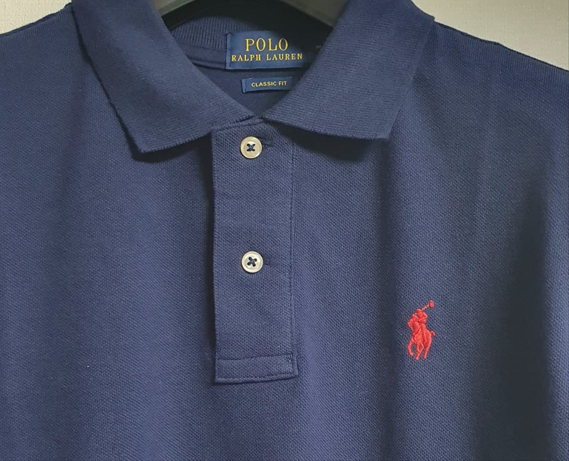 폴로랄프로렌 여성 클래식핏 반팔 카라티 네이비 M 상품이미지4
