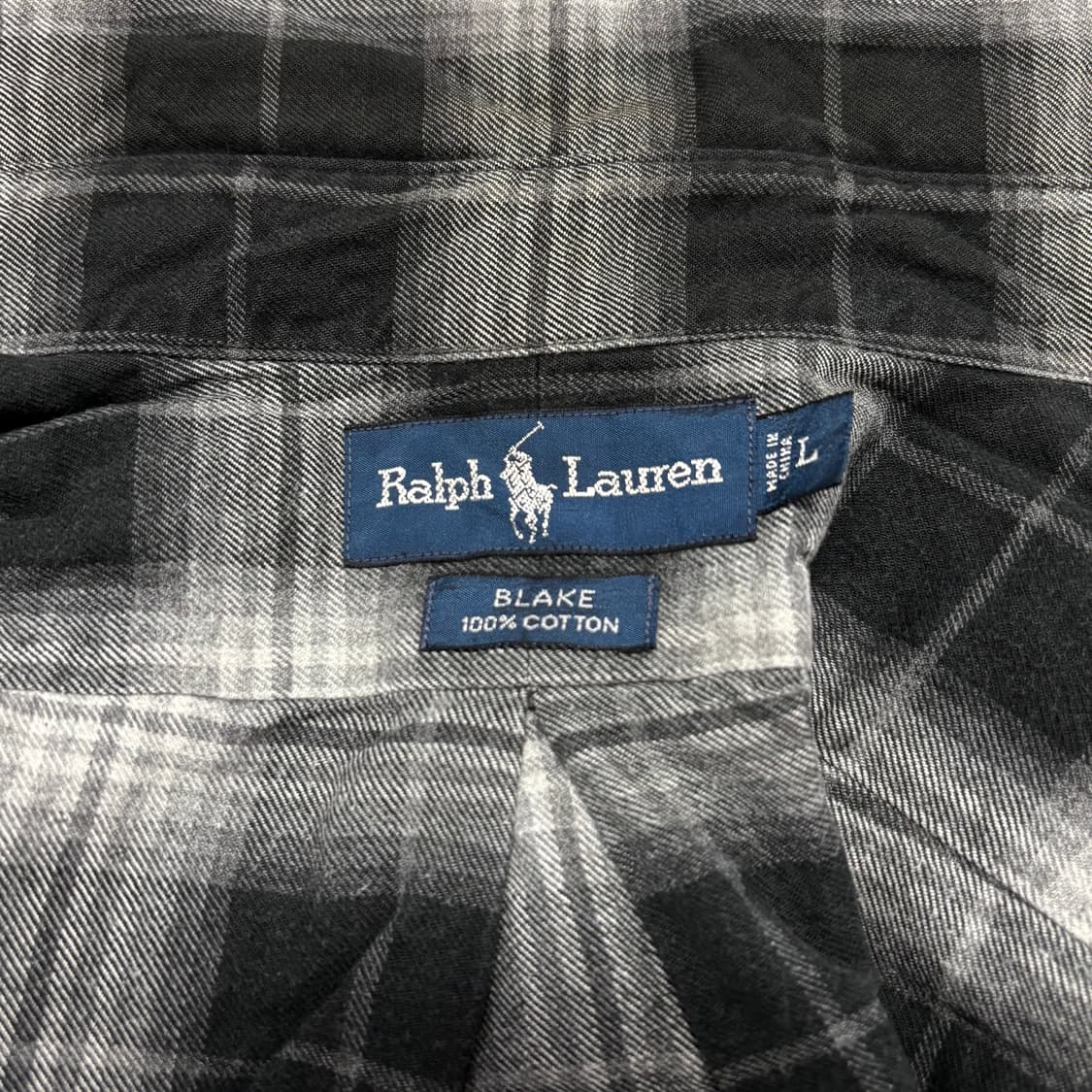 올드 폴로 랄프로렌 플라넬 옴브레 타탄 체크 긴팔 셔츠 상품이미지3