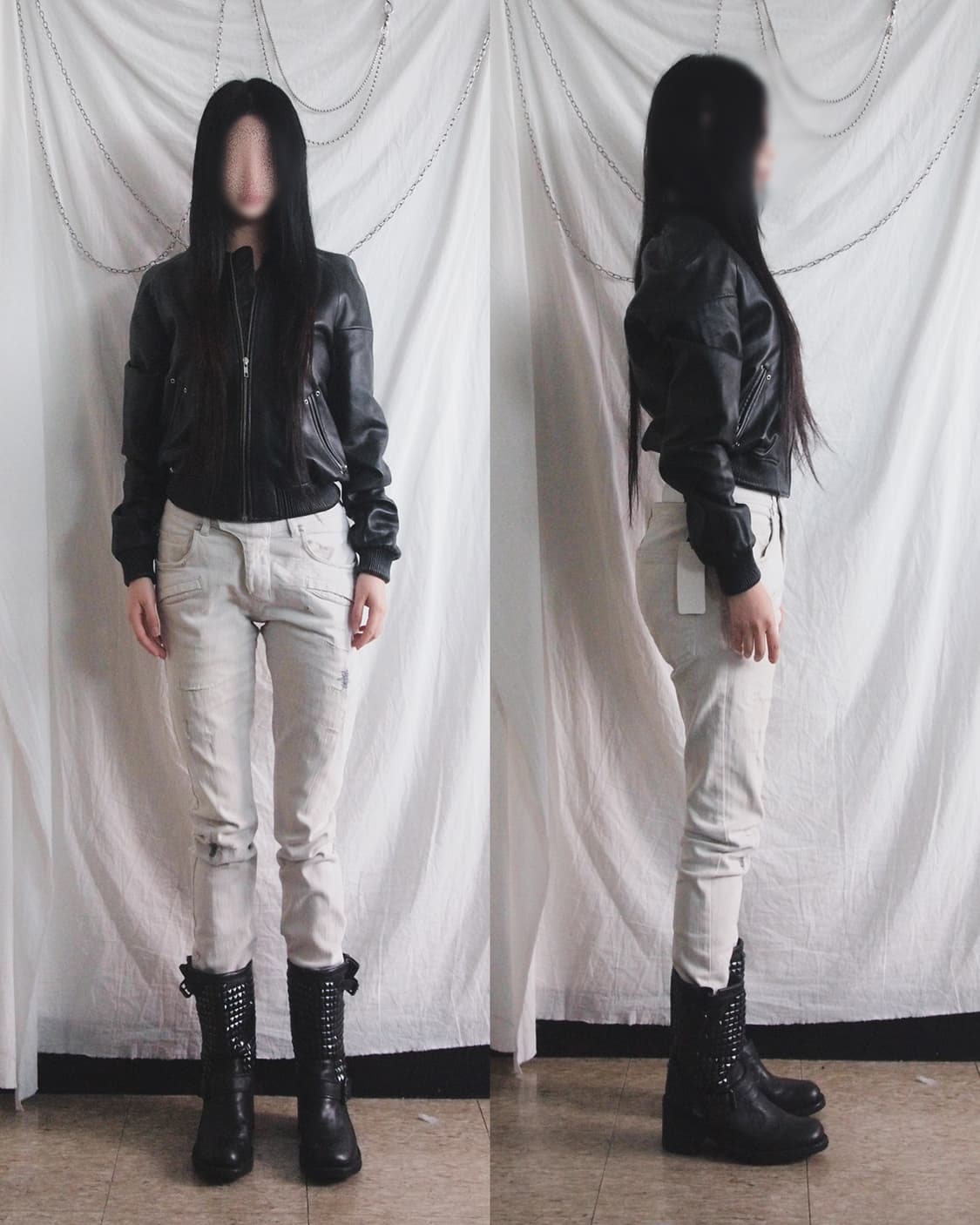 surface to air 레더 크롭 봄버 상품이미지1