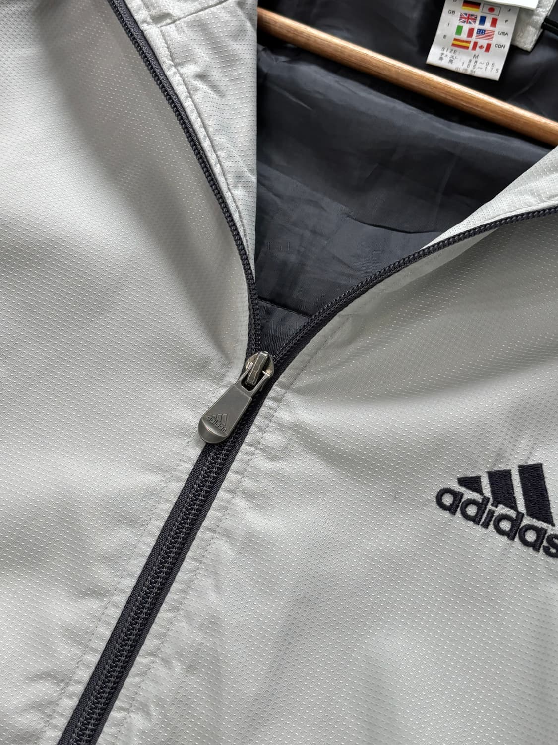 Adidas 올드 아디다스 사이드라인 영그레이 후드 바람막이 자켓  상품이미지6