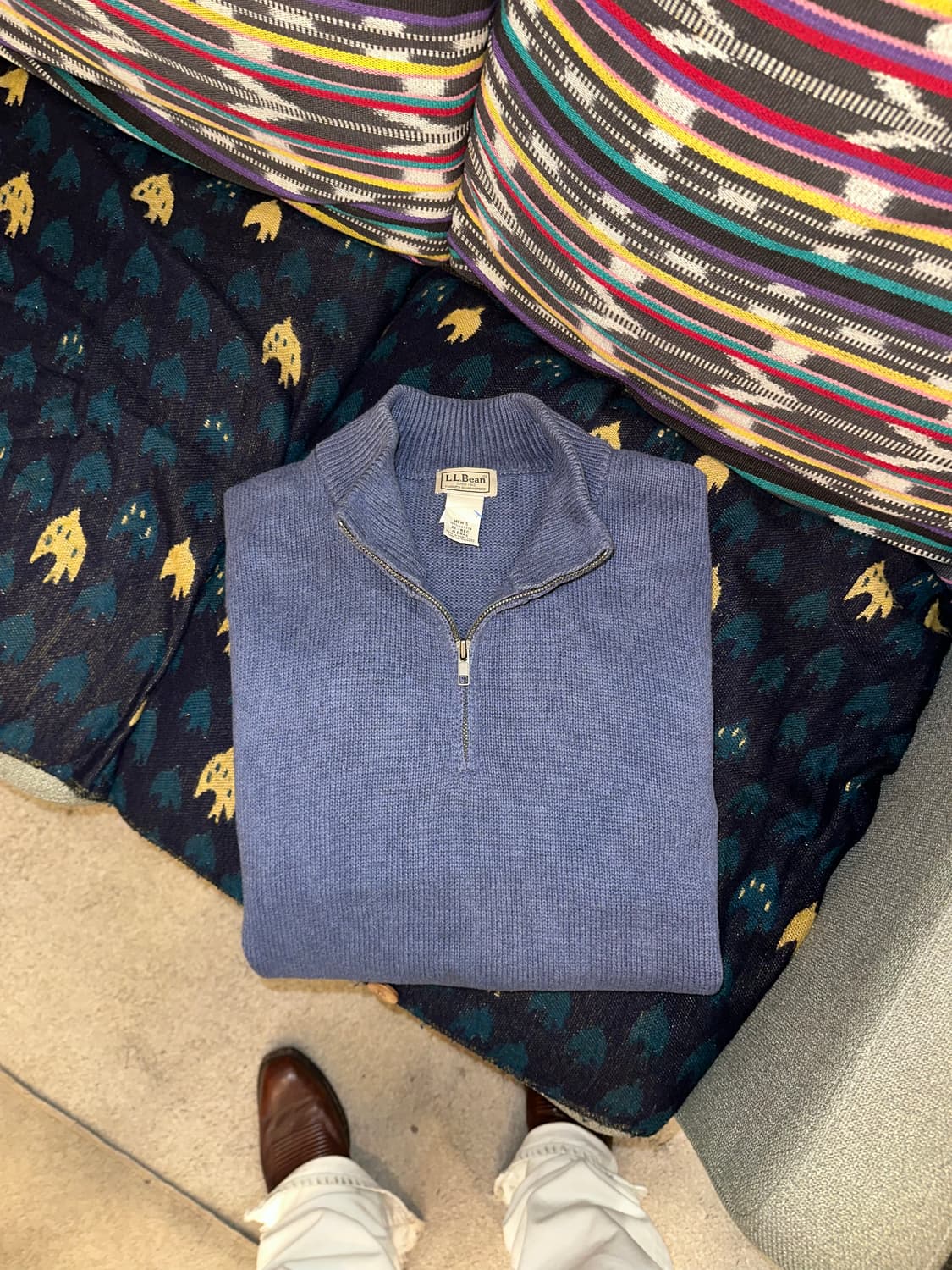 LL Bean material cotton kit half zip-up 상품이미지1