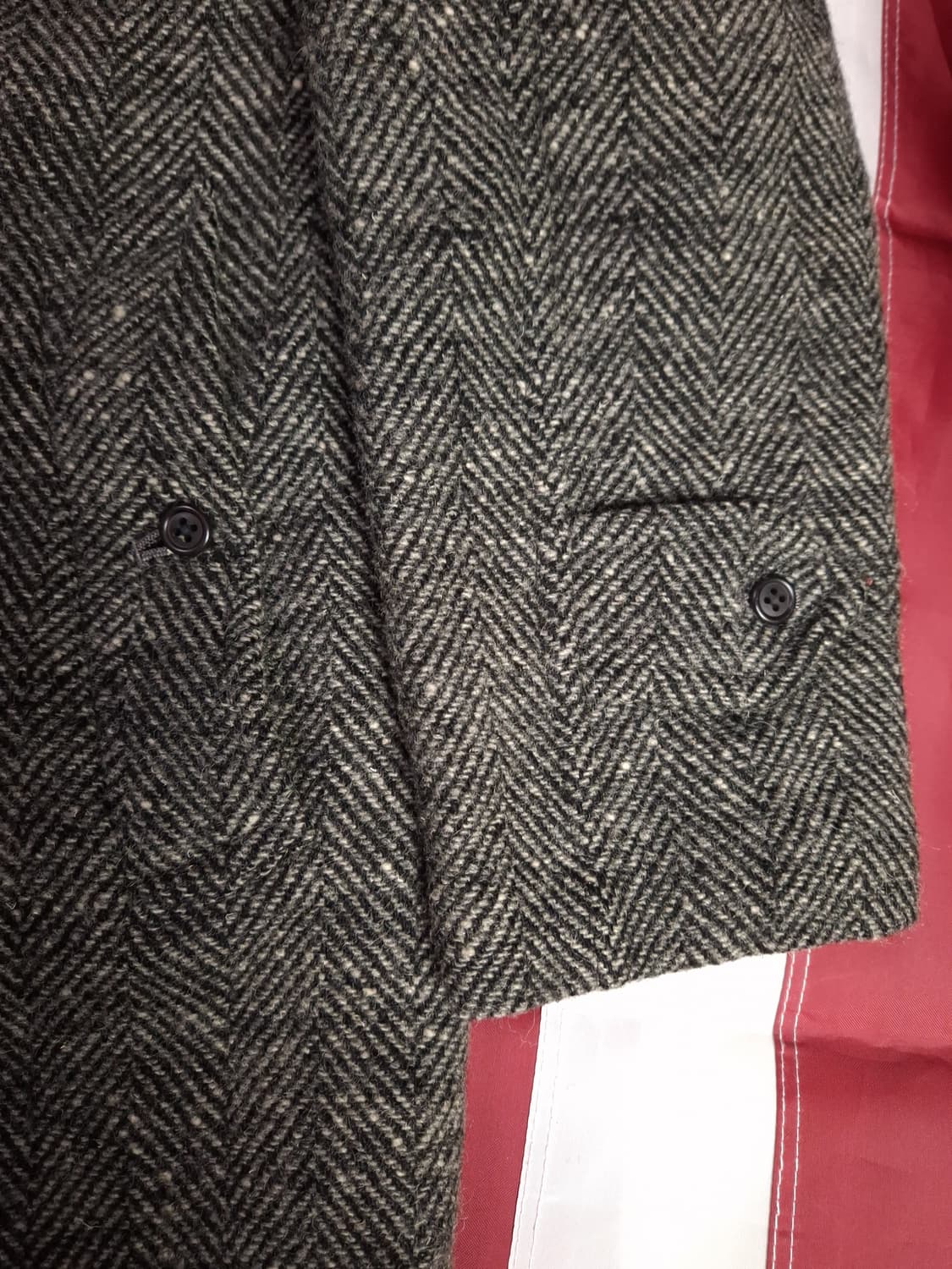 오리지날 90's 일본판 버버리 브리티시트위드 울 발마칸 코트 상품이미지6