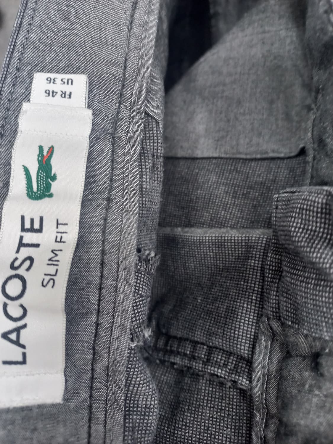라코스테 슬림핏 코듀로이 팬츠 그레이 FR46(남35) 상품이미지2