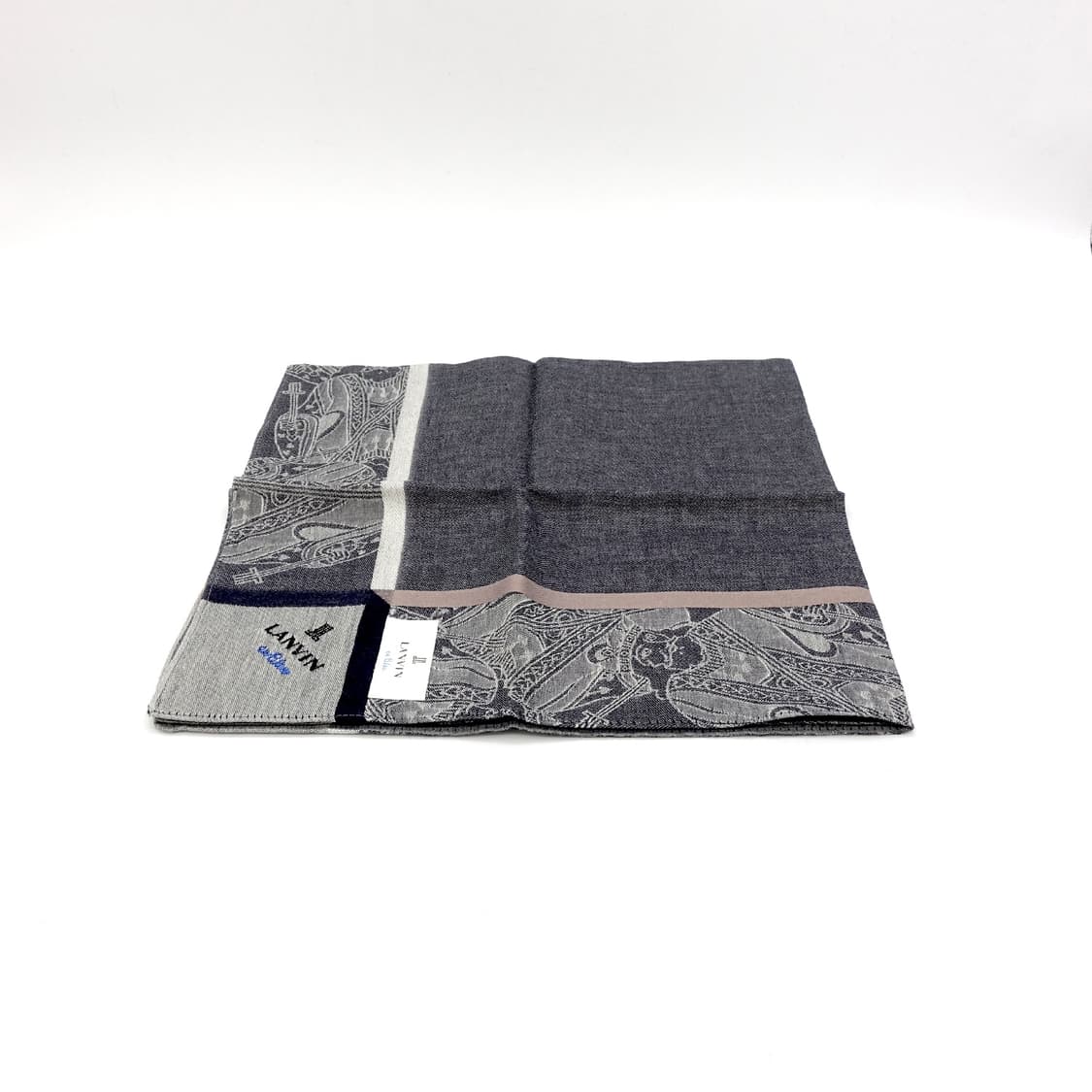 LANVIN 랑방 르네상스 디자인 시멘트 그레이 쁘띠 스카프 상품이미지6