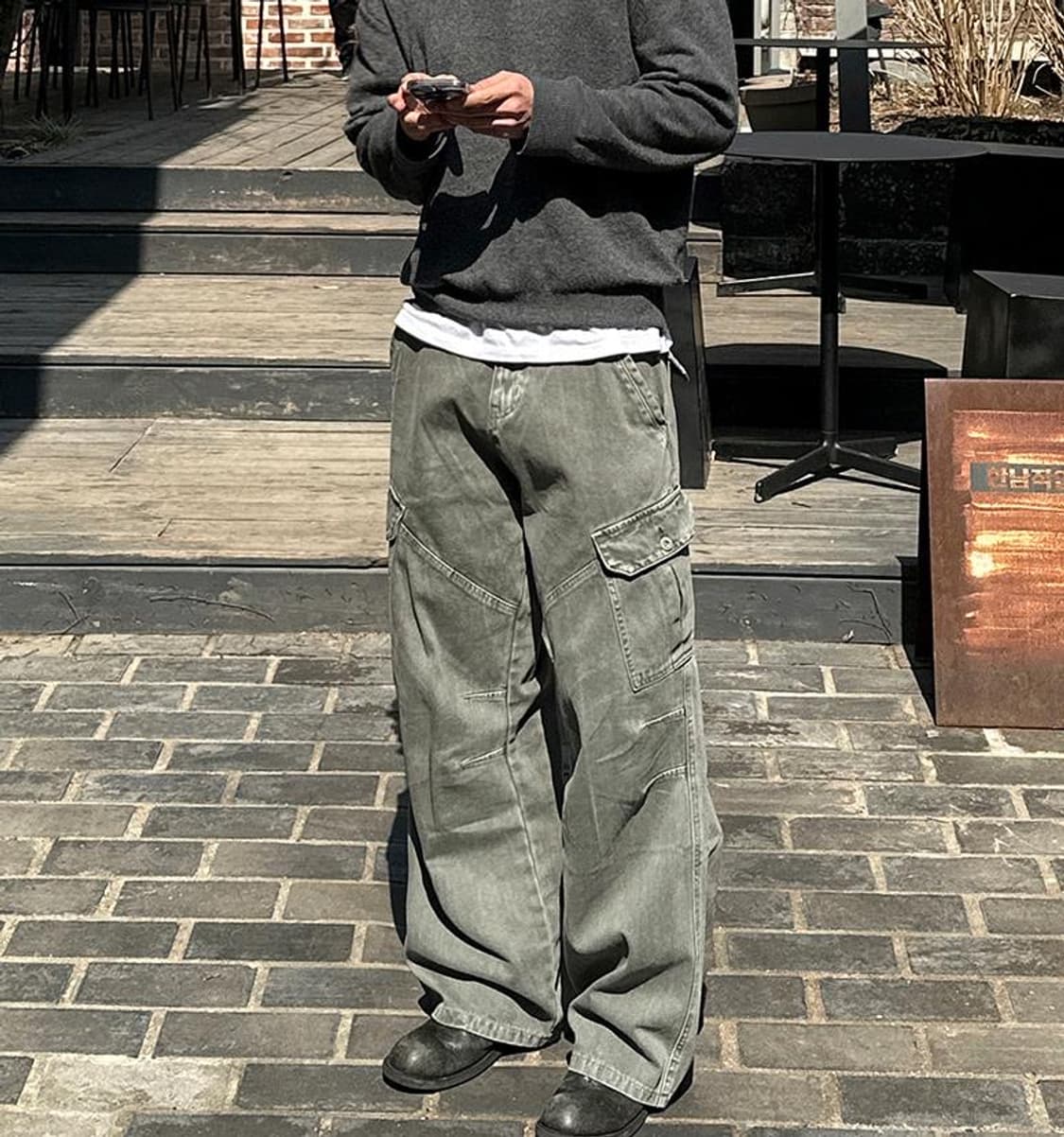 원티드 포켓 카고팬츠 카키 카고바지 상품이미지1