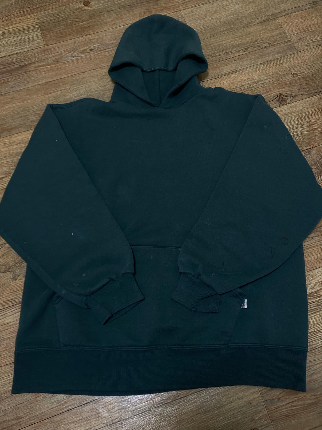 90s 러셀 후드 세이지그린 페인팅 상품이미지1