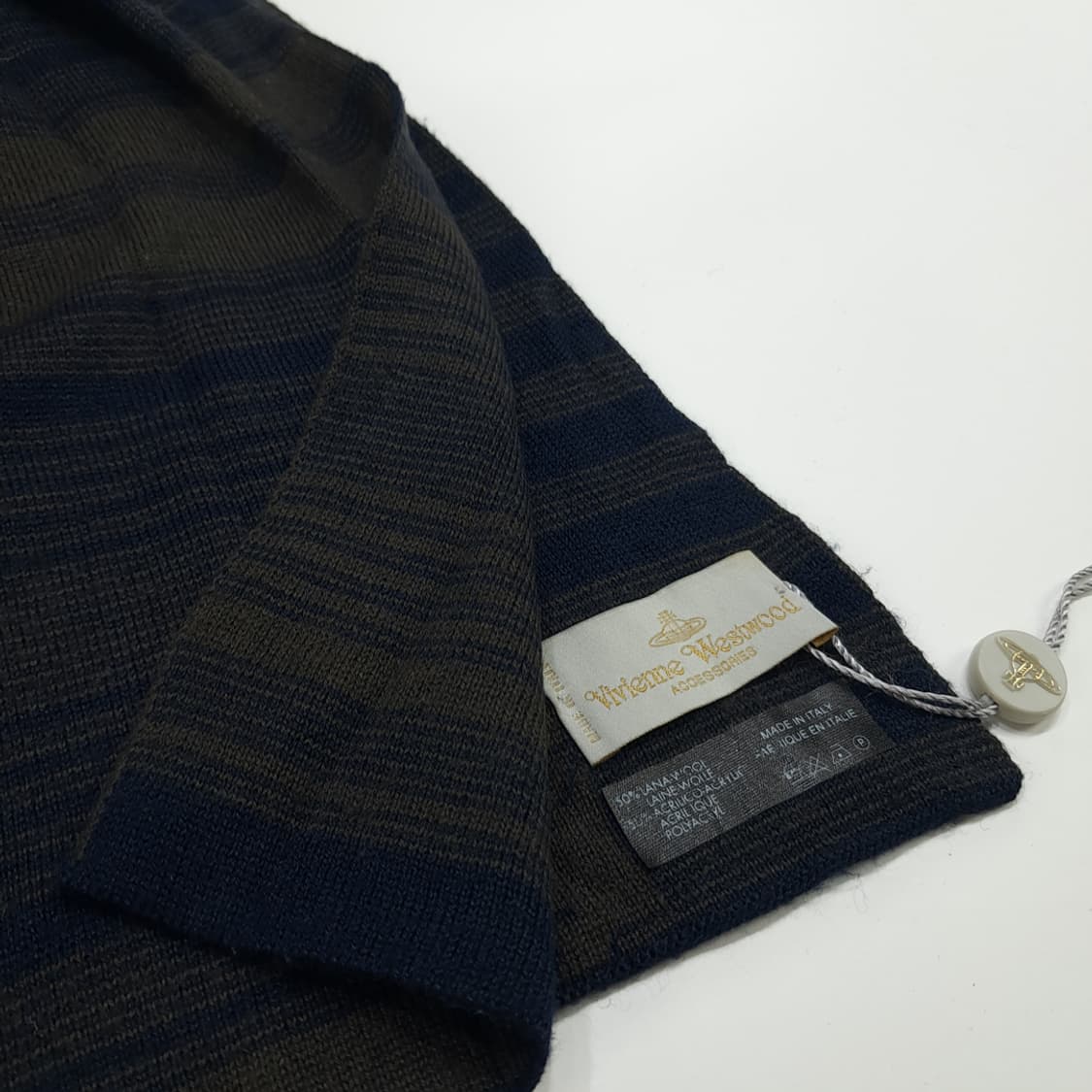 MX102 비비안 웨스트우드 오브 패턴 울 블렌드 목도리 머플러 상품이미지5