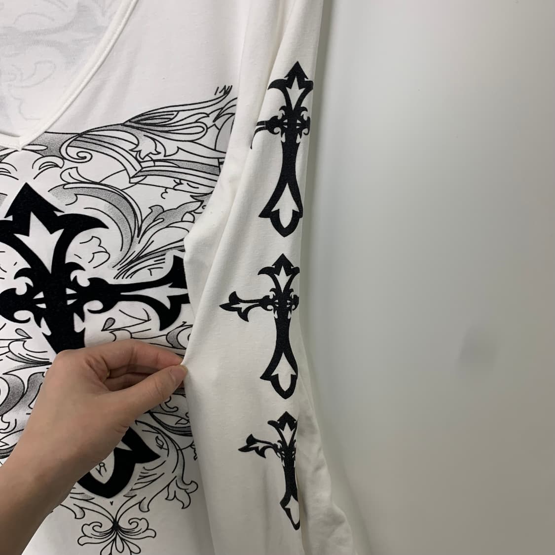 Vintage 빈티지 y2k 와투케 지뢰계 프린팅 롱슬리브 긴팔티 상품이미지5