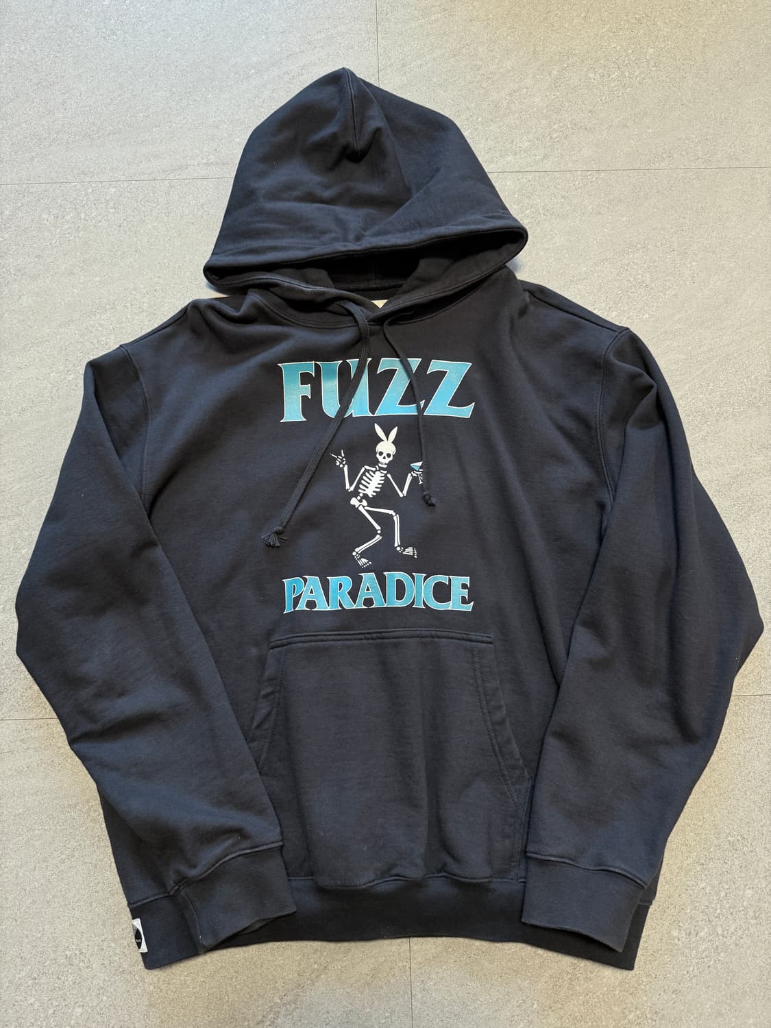 [L] 퍼즈 FUZZ Bunny Bone 후드티 네이비 상품이미지1