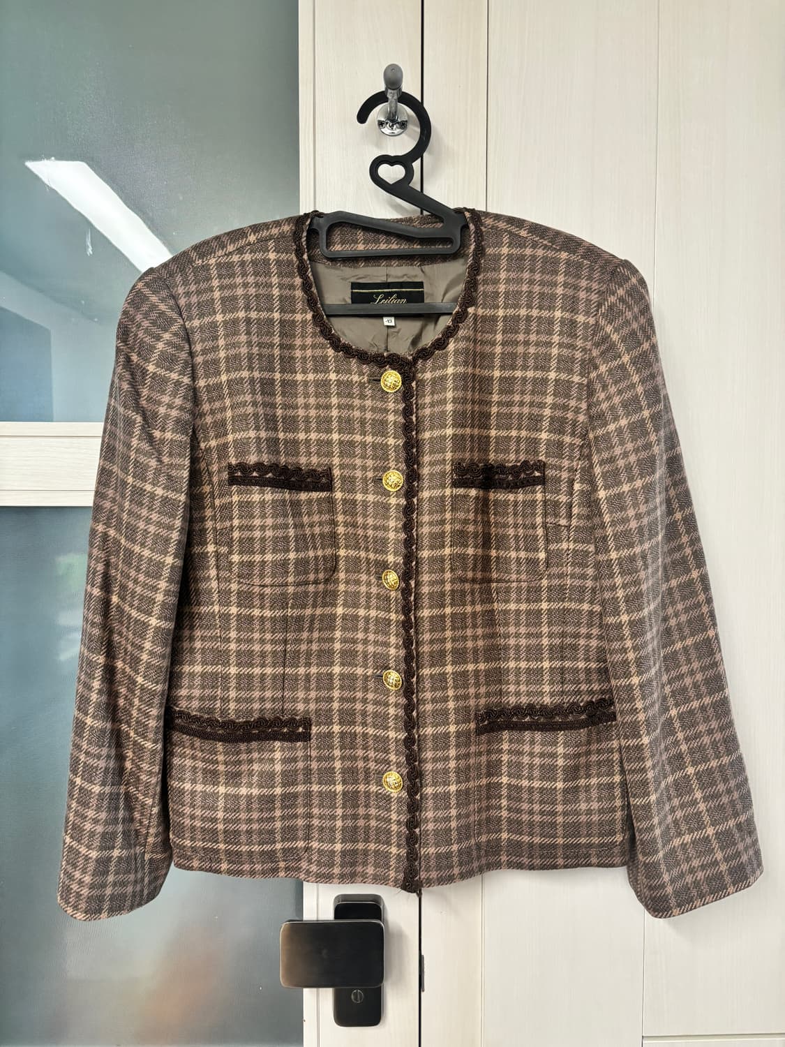 (드라이완료)레리안 갈색체크자켓_일본빈티지 상품이미지1