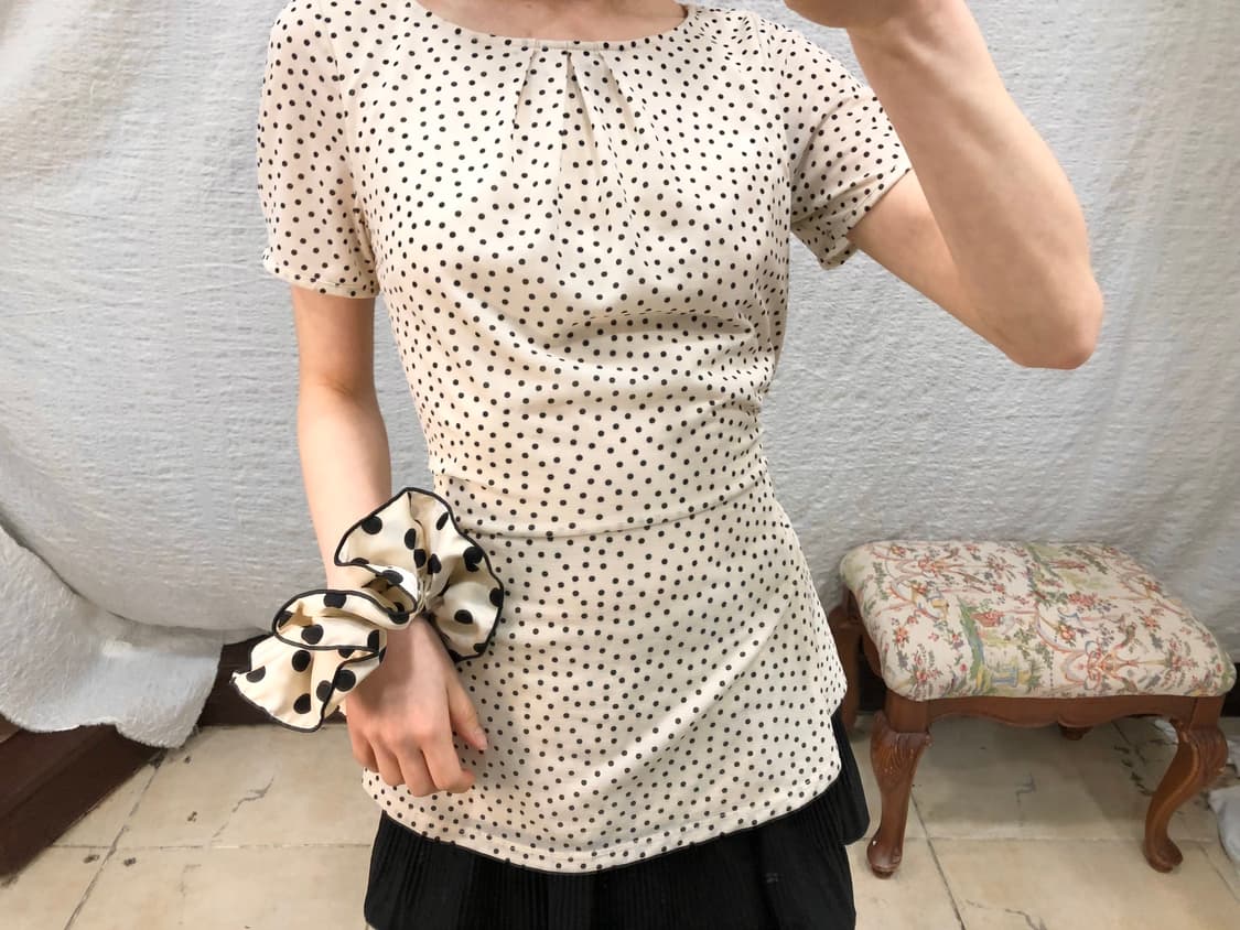 Dot ribbon blouse top 상품이미지2
