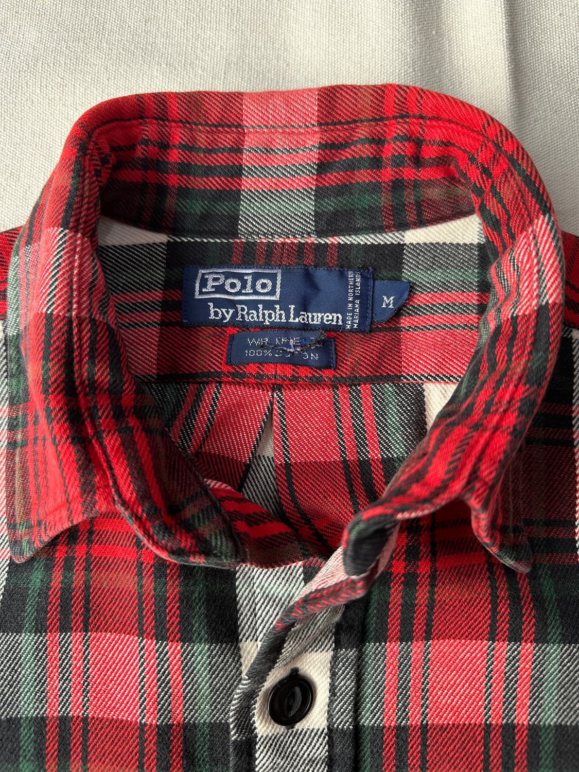 폴로 헤비코튼 타탄체크 워크셔츠 WHITFIELD M 상품이미지3