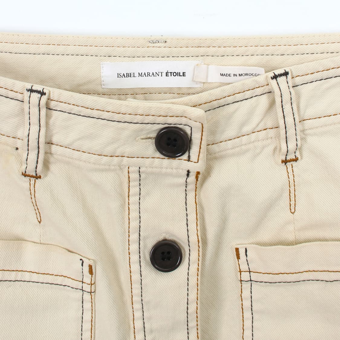 이자벨마랑 에뚜왈 Isabel Marant 아이보리 베이지 스티치 데님  상품이미지2