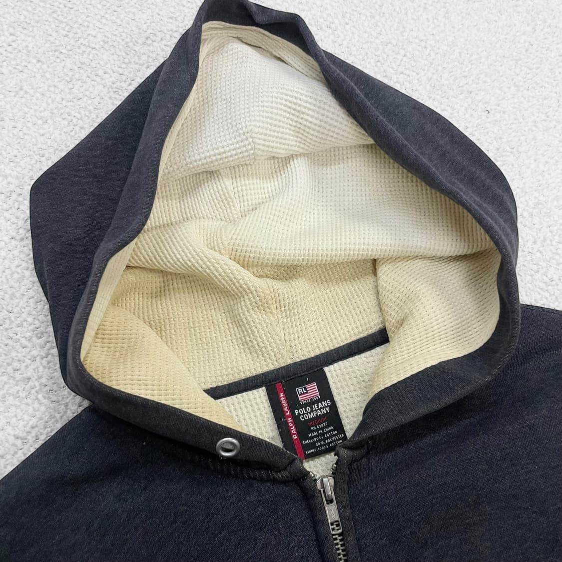 폴로 진스 컴퍼니 USA 써멀 후드집업 차콜 상품이미지6