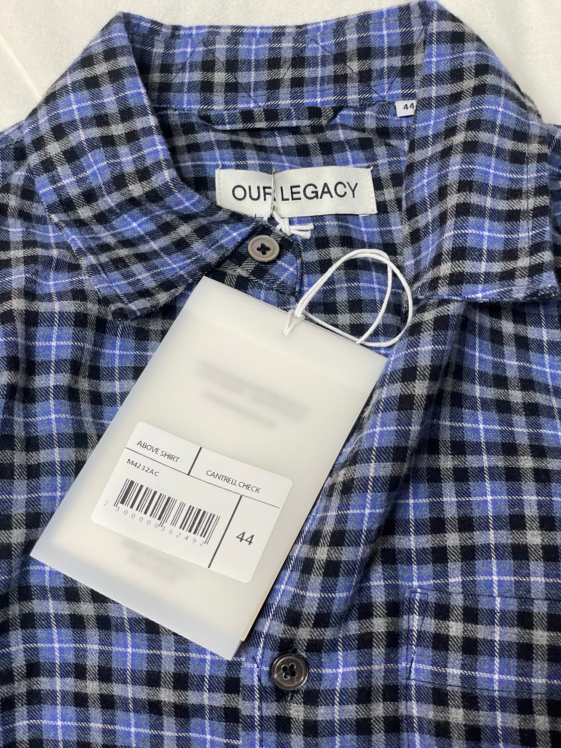[44] 아워레가시 어보브 셔츠 켄트럴 체크 블루 상품이미지2