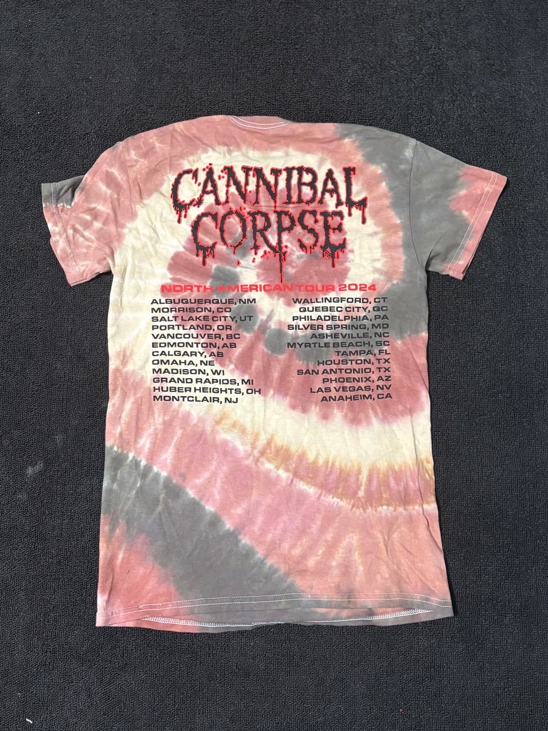 새상품 카니발콥스 2024 북미투어 타이다이 티셔츠 락티 밴드티 상품이미지2