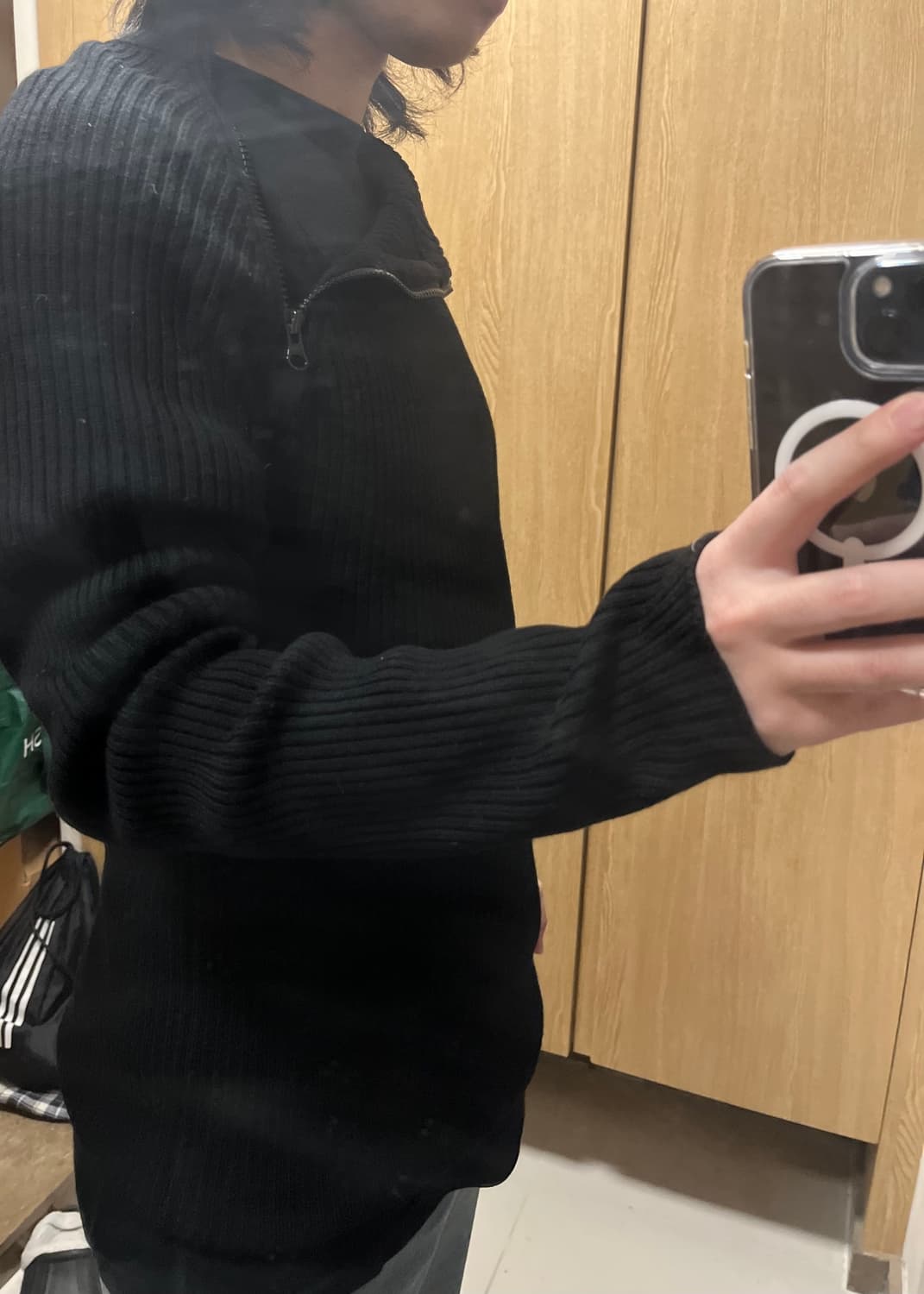 아르마니 사선 니트 집업 상품이미지3