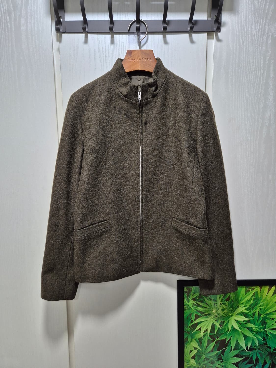 (세일)JPN 빈티지 울 혼방 집업 자켓 카키 상품이미지1