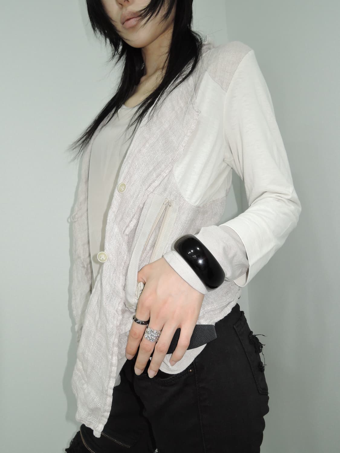 Asymmetric Hooded Jacket 상품이미지1