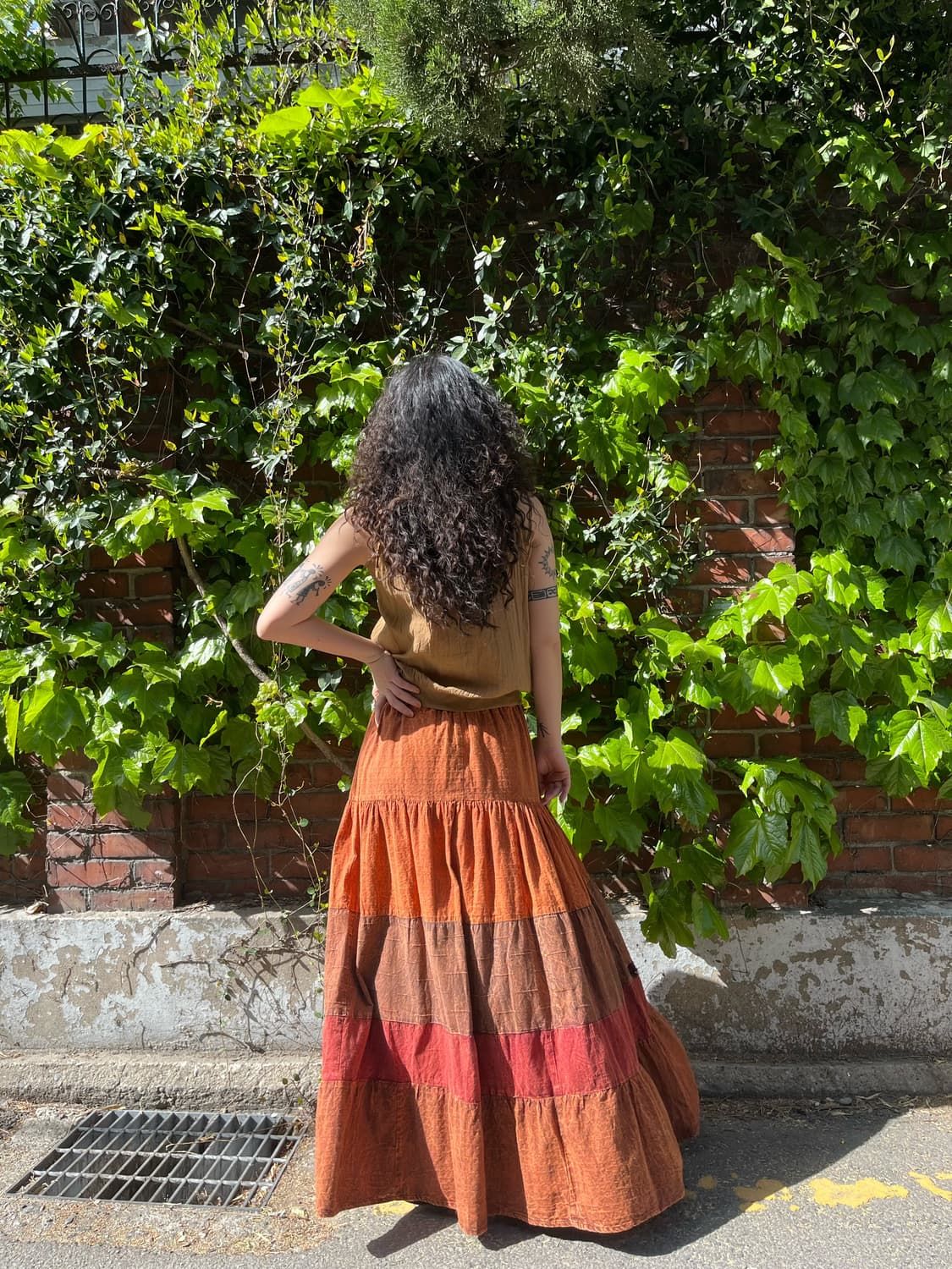 히피 무드 패치워크 롱 스커트 상품이미지6